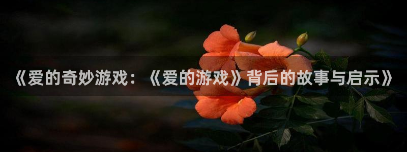 杏悦2会员登录入口：《爱的奇妙游戏：《爱的游戏》背后的故事与